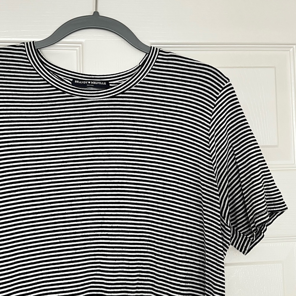 Brandy Melville T-shirt Dress Black & White Stripes